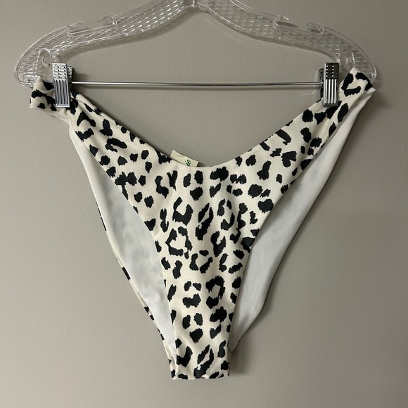 Aerie Leopard Print High Cut Cheeky Bikini Bottoms - Picture 1 of 3